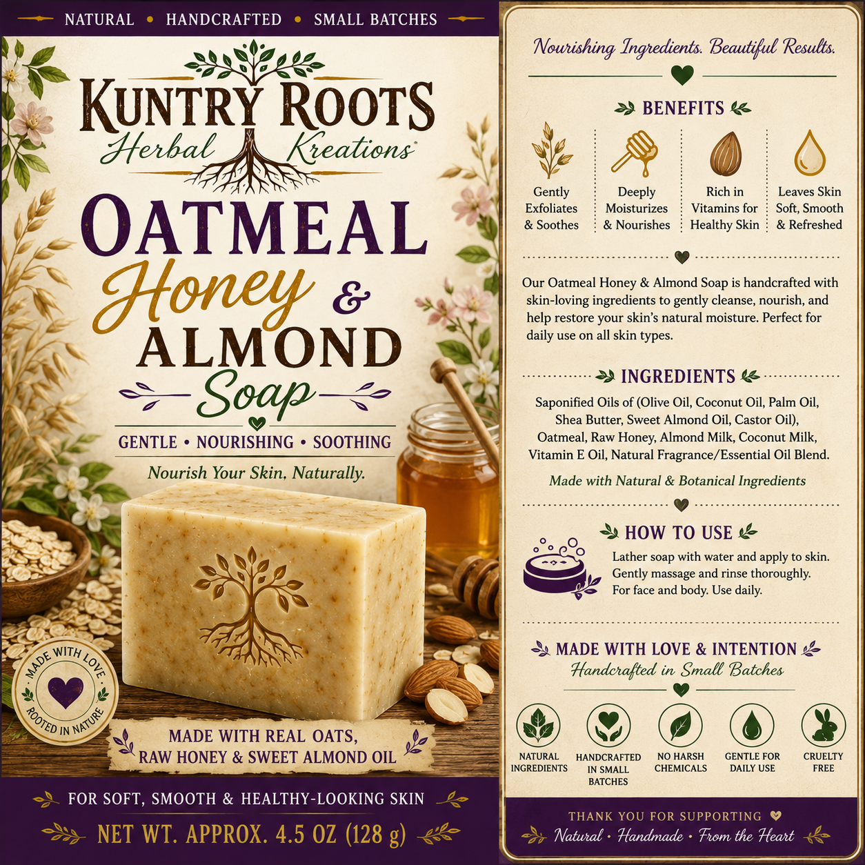 Oatmeal Almond Coconut Cleansing Bar